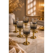 Yzhome 6 Lı Gold Kaplama Cam Ayaklı Pinterest Model Kahve Yanı Su Bardağı Meşrubat Kokteyl Bardak 175ML