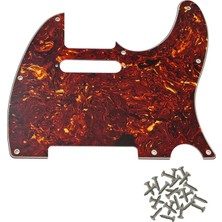 Kul Concept Telecaster Uyumlu Elektro Gitar Pickguard 8 Delikli Kırmızı Alev Desenli