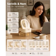 Kawigo Taşınabilir Mini Klima Fanı Nemlendiricili USB Type-C Şarjlı 3 Kademeli Masaüstü Soğutucu Buharlı Soğutucu