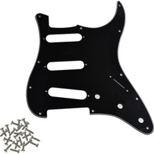 Kul Concept Stratocaster St Kasa Elektro Gitar Pickguard 3 Katmanlı 11 Delikli Düz Siyah