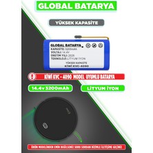 Global Batarya Kiwi Kvc 4090 Uyumlu Robot Süpürge Bataryası 14.4V 3200MAH Li-Ion Pil (Yüksek Kapasite)