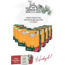Ahmad Tea 7 Paket 40'lı Klasik Ceylon Tea Demlik Poşet Çay ve Rakun Kupa Hediye