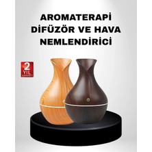 Get Store Ahşap Desenli Aromaterapi Difüzör 130 ml Ultrasonik ve 7 Renk LED Işıklı