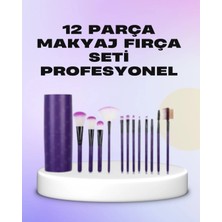 Get Store Ergonomik Saplı Fiber Kıllı 12'li Makyaj Fırça Takımı Göz ve Ten Makyajı Için Uygun