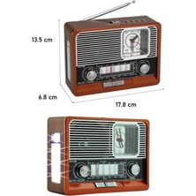 Get Store Saatli Fenerli Bluetooth Nostaljik Radyo Aux Sd USB Girişli Bluetooth Hoparlör