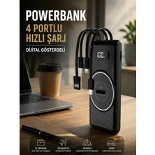 Get Store Hızlı Şarj Dijital Göstergeli Powerbankli Çoklu Şarj Özelliği