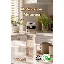 Porsima 911037-1 Bpa Free Motivasyon Sporcu Su Matarası Suluk 0,7lt Su Şişesi Gri