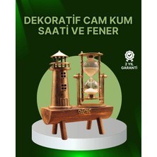Get Store Vintage Kum Saati + Deniz Feneri Modeli – Ahşap Gövdeli Masa Üstü Dekor