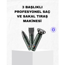 Get Store Şarjlı ve Kablosuz 3 Başlıklı Profesyonel Bakım Seti – Saç, Sakal, Burun ve Kulak Düzeltici