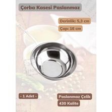 Jet's Home Çorba Kasesi Paslanmaz Kase Yoğurt Kasesi Meyve Kasesi Çelik 16 cm