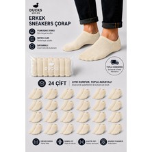 Erkek Bambu 24'lü Set Dikişsiz Yıkamalı Sneakers Çorap