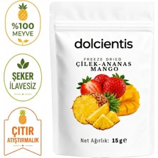 Freeze Dried Mix Çilek Ananas Mango 15 G Dondurularak Kurutulmuş Karışık Meyve Cipsi