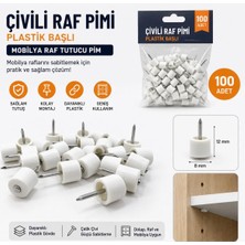 Diko Çivili Raf Pimi Plastik Başlı Çivili Raf Pimi (100 Adet)