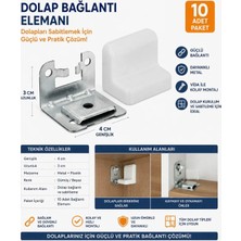 Diko Mobilya Dolap Bağlantı Askı Elemanı Montaj Sabitleme Demiri Beyaz Renk (10 Adet)