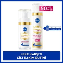Nivea SPF50 Güneş Koruyucu Luminous630 Leke Karşıtı Gündüz Yüz Kremi 40ml Ve Aydınlatıcı Cilt Serumu 30ml, Hyaluronik Asit, Nemlendirici