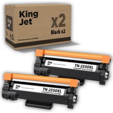 Kingjet Brother Uyumlu TN-2550XL Yüksek Kapasiteli (2'li Paket) Muadil Toner | MFC-L2861DW