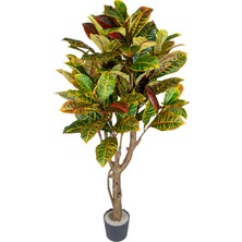 Herdekora Yapay Croton Ağacı Gerçek Dokulu Kızıl-Yeşil 135 Cm.