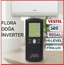 Ata Elektronik Vestel Flora Doğa Nefes Inverter Inverter Kapaklı Klima Kılima Kumandası - Siyah Renk Seg Regal Finlux Hi Level Uyumlu