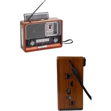 TeknoKapsül Vintage Nostaljik Radyo Aux USB Sd Kart Girişli Şarjlı Bluetooth Bağlantılı