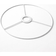 Mikasso Abajur Teli, 38 cm Çap , Beyaz - Abajur Başlığı & Makrome Avize Yapımı 4mm Tel - 1 Adet Metal Beyaz