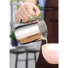 Jet's Home Süt Potu Paslanmaz Süt Köpürtme Sürahisi Çelik Pitcher 500 ml