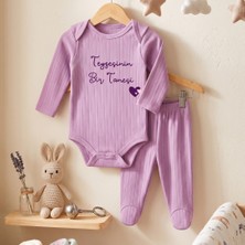 Egg Baby Teyzesinin Bir Tanesi Yazılı Hastane Çıkışı 2 Li Bebek Takım Teyze Temalı %100 Pamuk