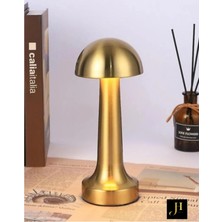 Mikasso Şarjlı Masa Lambası Dimmerli Mantar Dekoratif Abajur Gold Metal Altın
