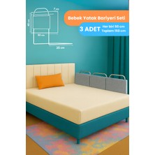 Miralay Yeni Nesil Yatak Bariyeri 50 x 40 cm Gri ( 3 Adet) - Boyalı
