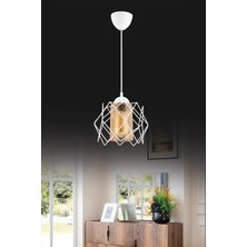 Mikasso Modern Elegante Tekli Beyaz Bal Mika Camlı Salon Mutfak Oturma Odası Hol Avize Aydınlatma Metal 1 E2