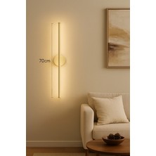 Mikasso Sahara Glow™ Sahra Işıltısı 70 cm Modern Kablosuz Pilli LED Aplik Montajsız Duvar Lambası Pil Dahil