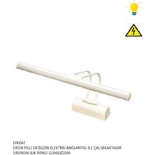 Mikasso Resim Tablo Ayna Üstü Banyo Ledli Aplik 220V 5 Renk Beyaz Flüt Aplik 3000K Günışığı (Pilli Değildir)