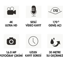 Eco Lounge Su Geçirmez Aksiyon Kamerası: 3 Metre Su Dayanımı, 1080P Video Çekimi ve Kablosuz Bağlantı Özellikli