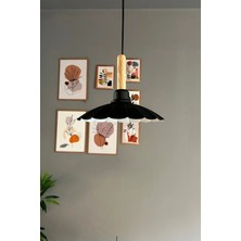 Mikasso Risso Beyaz Tekli Metal Avize Ahşap Başlık Cafe Mutfak Modern Dekoratif Sarkıt Aydınlatma Metal 1 E2