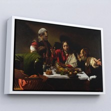Trezon Ahşap Çerçeveli Caravaggio - Emmaus'ta Akşam Yemeği Tablo - Supper At EMMAUS-7137