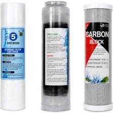 Water Quality Daire Bina Girişi Su Arıtma Filtresi 3'lü Set 5 Mikron Gac Cto