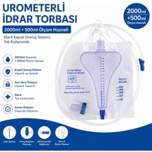 Kaan Medikal Urometerli Idrar Torbası 2000ML + 500ML Ölçüm Hazneli Steril Kapalı Drenaj Sistemi Tek Kullanımlık (1 Adet)