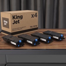 Kingjet Kyocera Uyumlu TK-3110 Standart Kapasiteli (4'lü Paket) Çipli Muadil Toner | Ecosys FS-4200DN