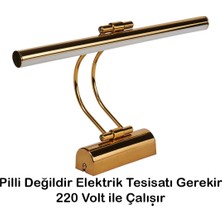 Mikasso Flüt LED Aplik Elektrikli 6500K Beyaz Işık Banyo Tablo Çalışma Masası Duvar Aydınlatma Gold Metal Sa