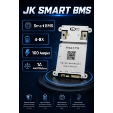 Jk Smart 4-8s 100A Bluetooth Akıllı Batarya Koruma Kartı Bms