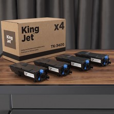 Kingjet Kyocera Uyumlu TK-3400 Standart Kapasiteli (4'lü Paket) Çipli Muadil Toner | Ecosys MA4500FX
