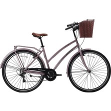 Bisan Serenıty S Kadın Şehir Bisikleti 48CM V 28 Jant 7 Vites Pudra Pembe Siyah