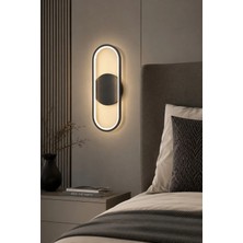 Mikasso Zzez Aplik Modern Tasarım Siyah Renk - Gün Işığı Ledli Banyo - Mutfak - Salon LED Duvar Aplik Alümin