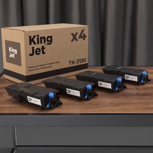 Kingjet Kyocera Uyumlu TK-3130 Standart Kapasiteli (4'lü Paket) Çipli Muadil Toner | Ecosys M3560IDN