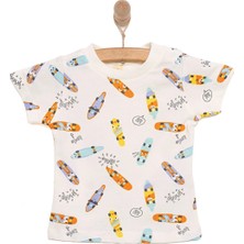 TeknoKapsül Ebebek Hello Baby Hellobaby Erkek Bebek Basic Tişört Kaykay Desenli Bisiklet Yaka Kısa Kol Karışık Renkli