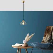 Mikasso Dopo Tekli Tel Sarkıt Avize Parlak Gold, Modern Dekoratif Metal Başlık Lamba DOPO-12095 1 Belirtilme
