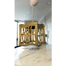 Mikasso Ahşap Tekli Avize Gold Ahşap 1 E27 Sarı Antre / Hol