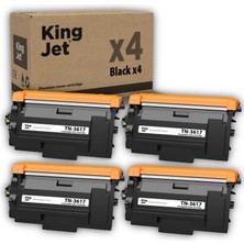 Kingjet Brother Uyumlu TN-3617 Yüksek Kapasiteli (4'lü Paket) Çipli Muadil Toner | MFC-L5710DW
