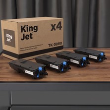Kingjet Kyocera Uyumlu TK-3060 Standart Kapasiteli (4'lü Paket) Çipli Muadil Toner | Ecosys M3145IDN