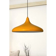 Mikasso Champion Koyu Sarı Metal Avize Tekli Sarkıt Salon Mutfak Hol Otel Ofis Cafe Butik Lamba Aydınlatma M