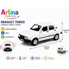 Arlina Home Kids Metal Gövdeli-Havalı Korna, Işıklı ve Ses Efektli Renault Toros Model Araba